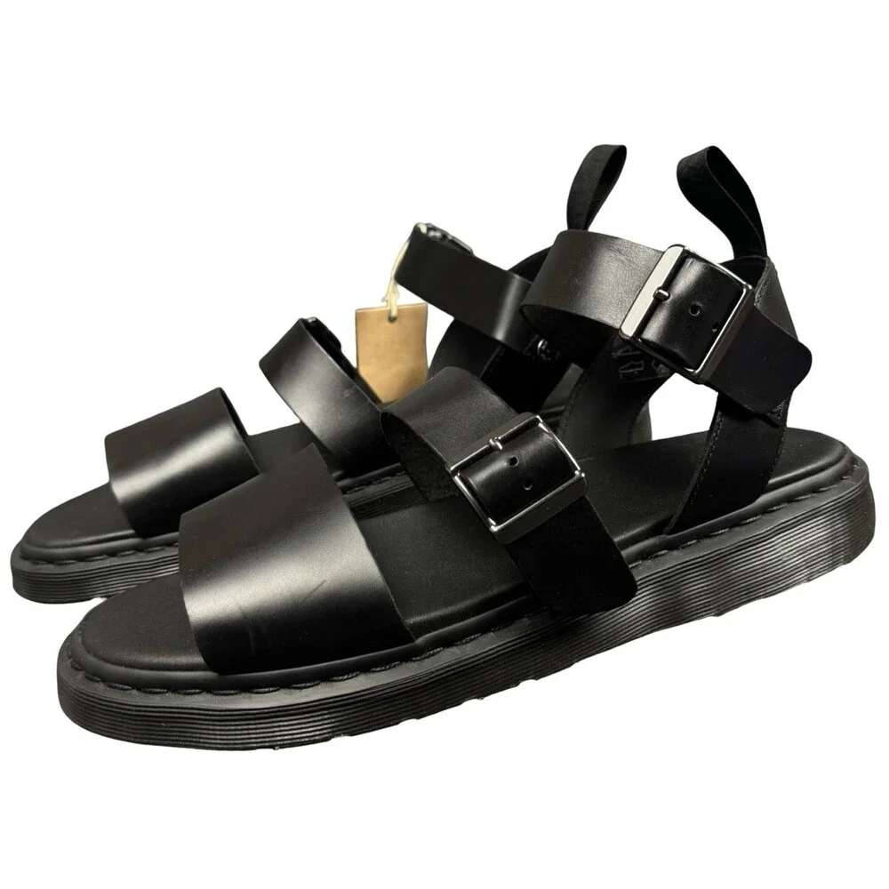 Dr Martens Mens Size 13 Gryphon Atlas Leather Gladiator Sandals Black New
